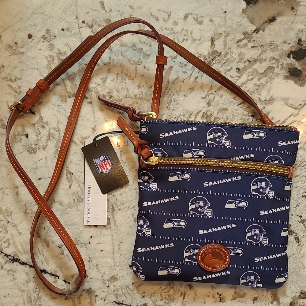 NWT Dooney & Bourke Navy Seahawks Crossbody Bag